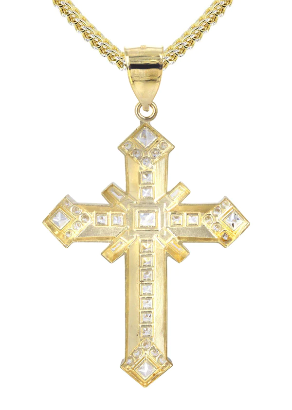 10K Yellow Gold Cross Necklace 3