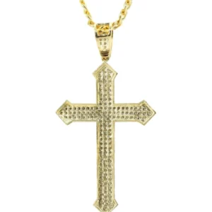 10K Yellow Gold Cross Necklace | Appx. 22.2 Grams