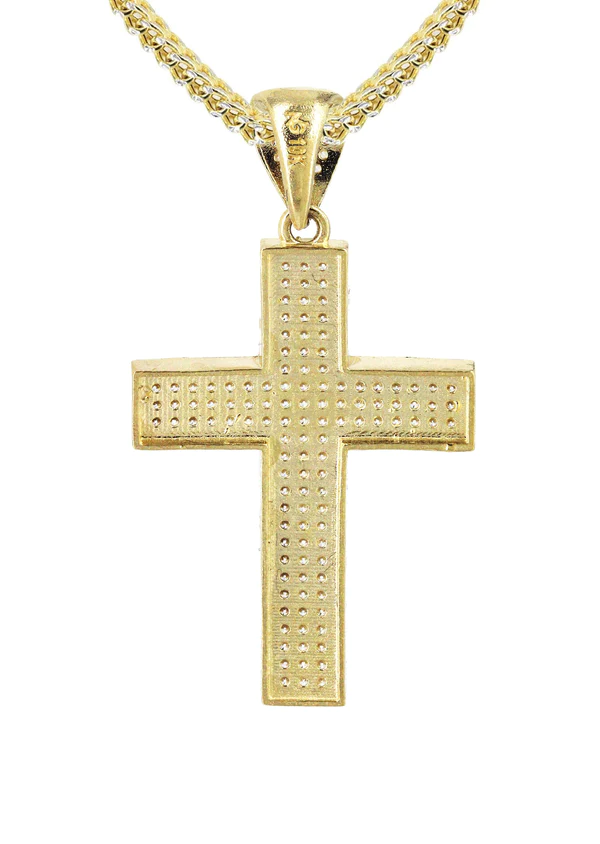 10K Yellow Gold Cross Necklace 3