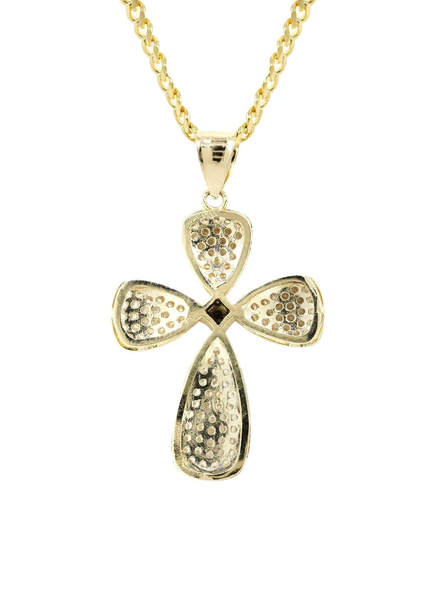 10K Yellow Gold Cross Necklace 3