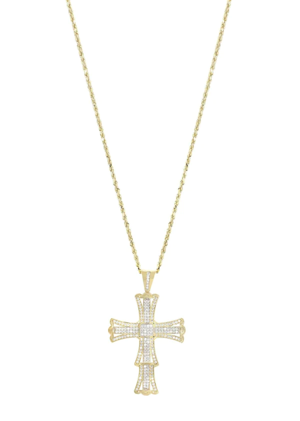 10K Yellow Gold Cross Necklace 5