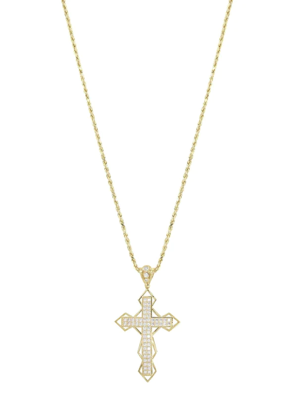 10K Yellow Gold Cross Necklace 5