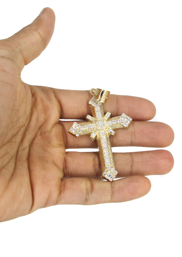 10K Yellow Gold Cross Necklace 5