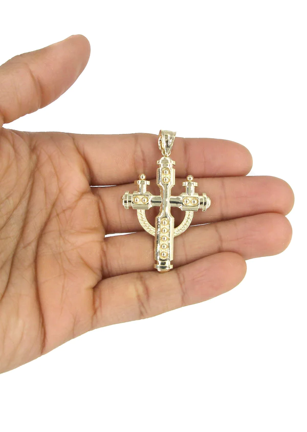 10K Yellow Gold Cross Necklace 5