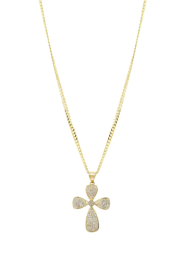 10K Yellow Gold Cross Necklace 5