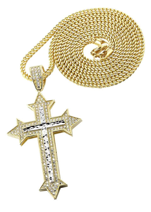 Gold Cross Necklace For Sale