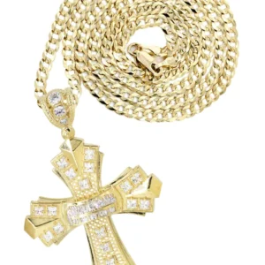 10K Yellow Gold Cross Necklace | Appx. 17.8 Grams
