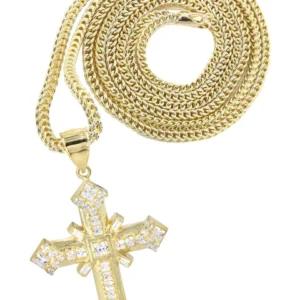 Buy Gold Cross Necklace Online | 10K Yellow Gold | Appx. 19.5 Grams