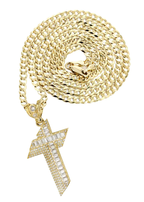 10K Yellow Gold Cross Necklace_1