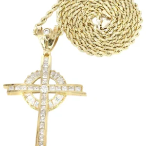 10K Yellow Gold Cross Necklace | Appx. 18.3 Grams