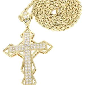 Buy 10K Yellow Gold Cross Necklace Online | Appx. 21.2 Grams