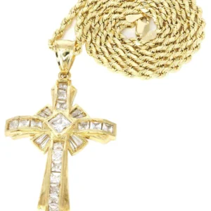 10K Yellow Gold Cross Necklace | Appx. 15.3 Grams