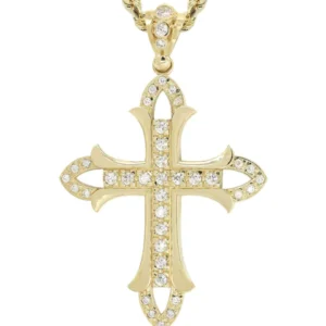 10K Yellow Gold Cross Necklace | Appx. 17.6 Grams