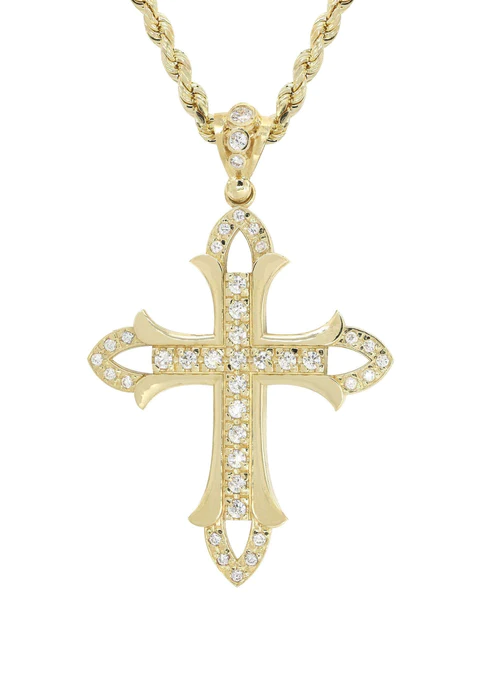 10K Yellow Gold Cross Necklace_2