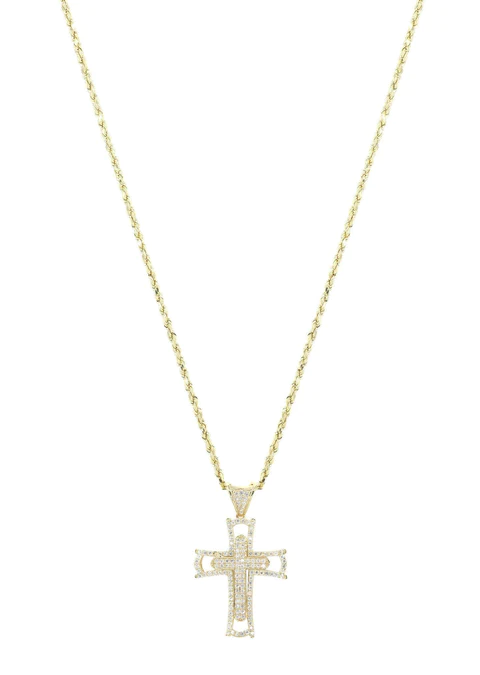 10K Yellow Gold Cross Necklace_5