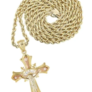 10K Yellow Gold Cross / Crucifix Necklace | Appx. 21 Grams