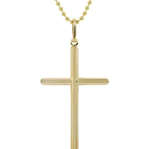 10K Yellow Gold Dog Tag Cross Necklace | Appx. 8.6 Grams