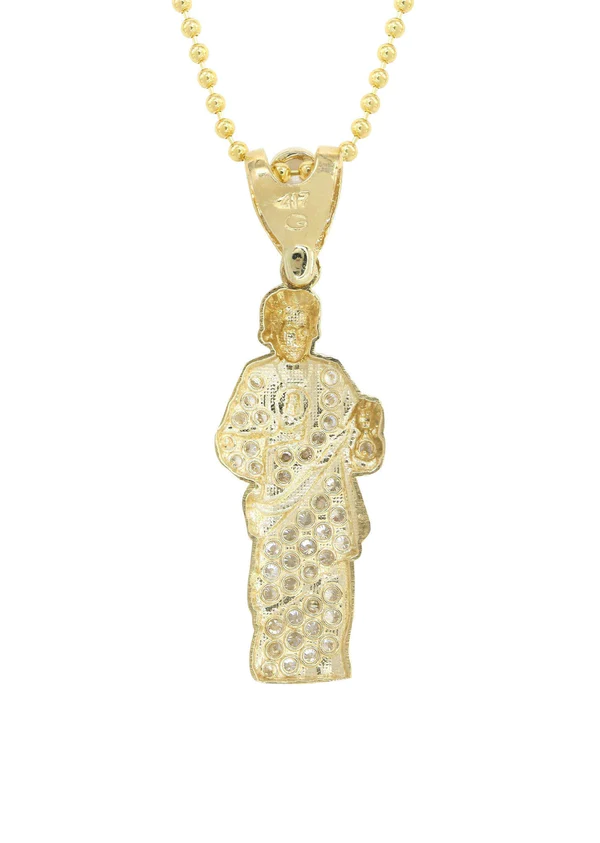 10K Yellow Gold Dog Tag Jesus Piece 3