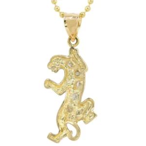 10K Yellow Gold Dog Tag Tiger Necklace | Appx. 9 Grams