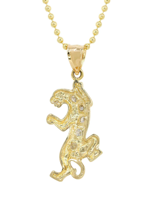 10K Yellow Gold Dog Tag Tiger Necklace 2