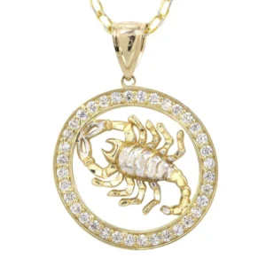 10K Yellow Gold Fancy Link Scorpio Necklace | Appx. 14.5 Grams