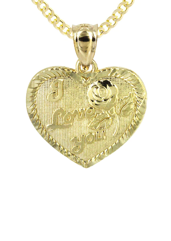 10K Yellow Gold Heart Necklace 2