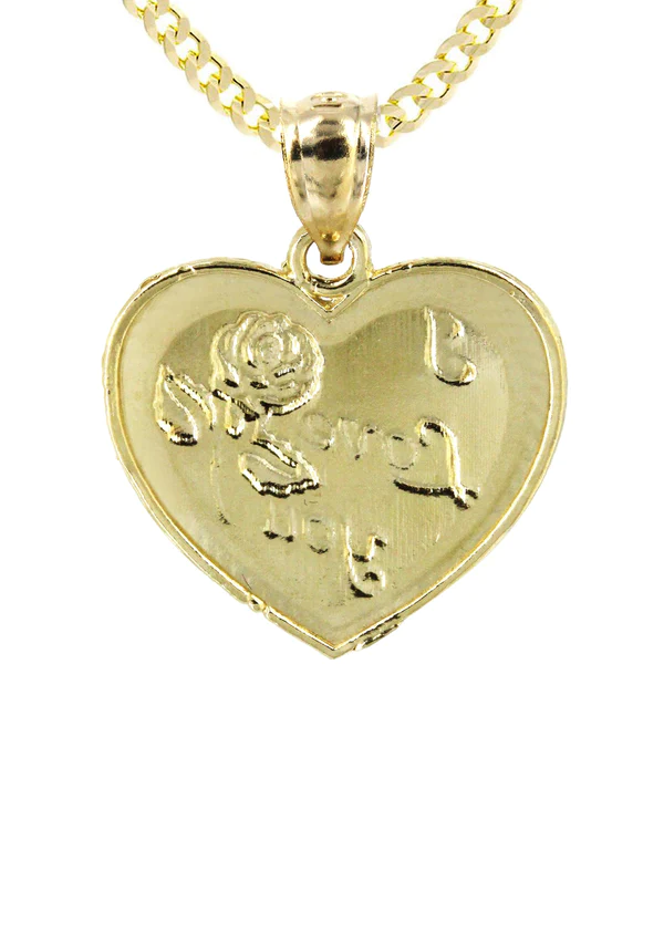 10K Yellow Gold Heart Necklace 3