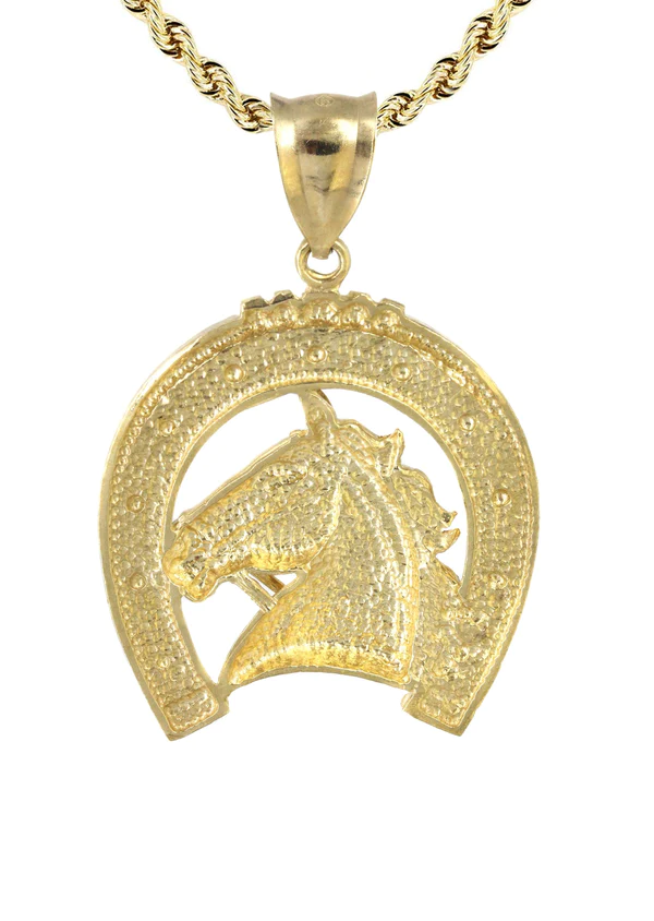 10K Yellow Gold Horse Necklace 3