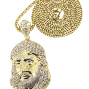 10K Yellow Gold Jesus Piece Chain | Appx. 18.7 Grams