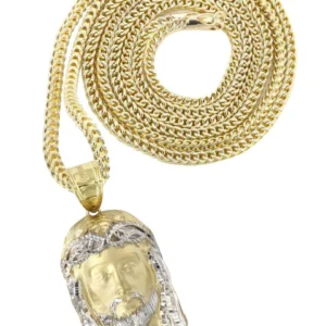 10K Yellow Gold Jesus Piece Necklace | Appx. 21.6 Grams