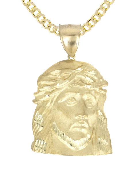 10K Yellow Gold Jesus Piece Necklace_2