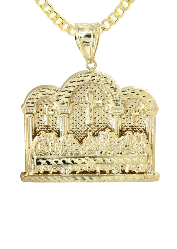 10K Yellow Gold Last Supper Necklace 2