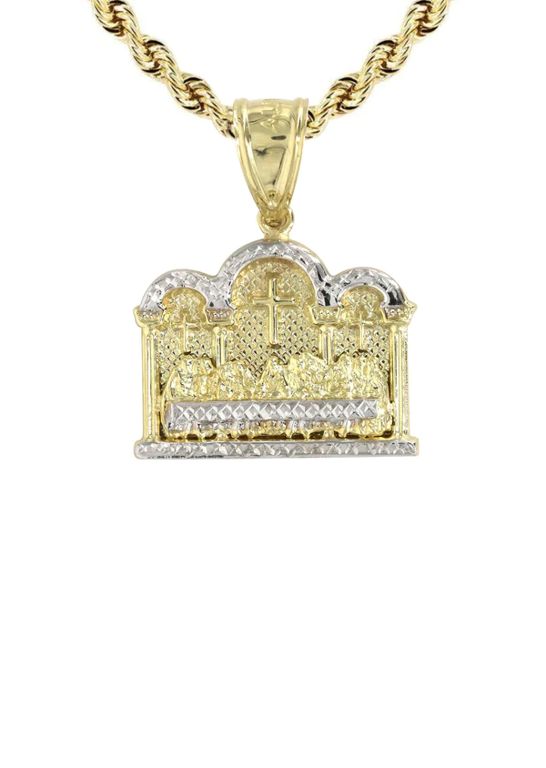 10K Yellow Gold Last Supper Necklace 2