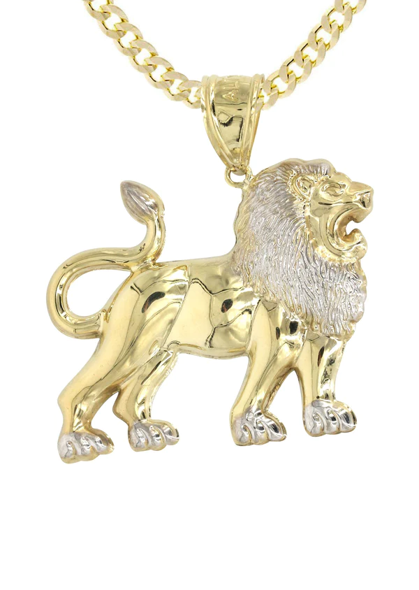 10K Yellow Gold Lion Necklace 2