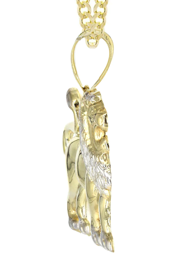 10K Yellow Gold Lion Necklace 4