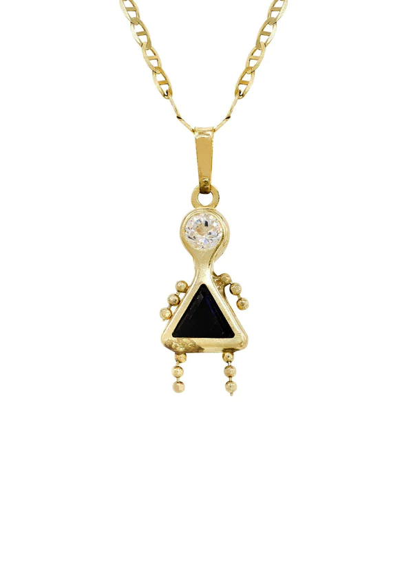 10K Yellow Gold Mariner Children Necklace 2