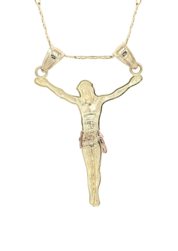 10K Yellow Gold Mariner Crucifix Necklace 3