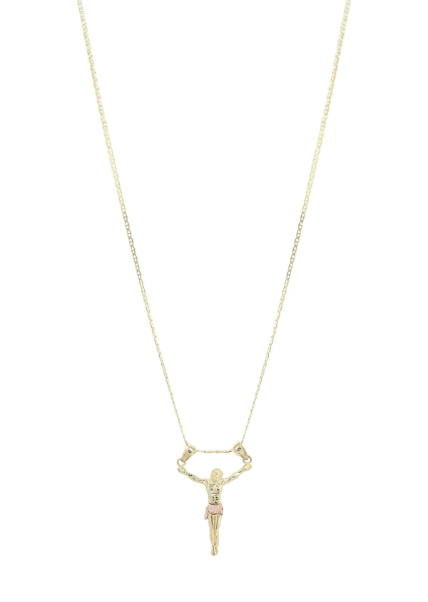 10K Yellow Gold Mariner Crucifix Necklace 5