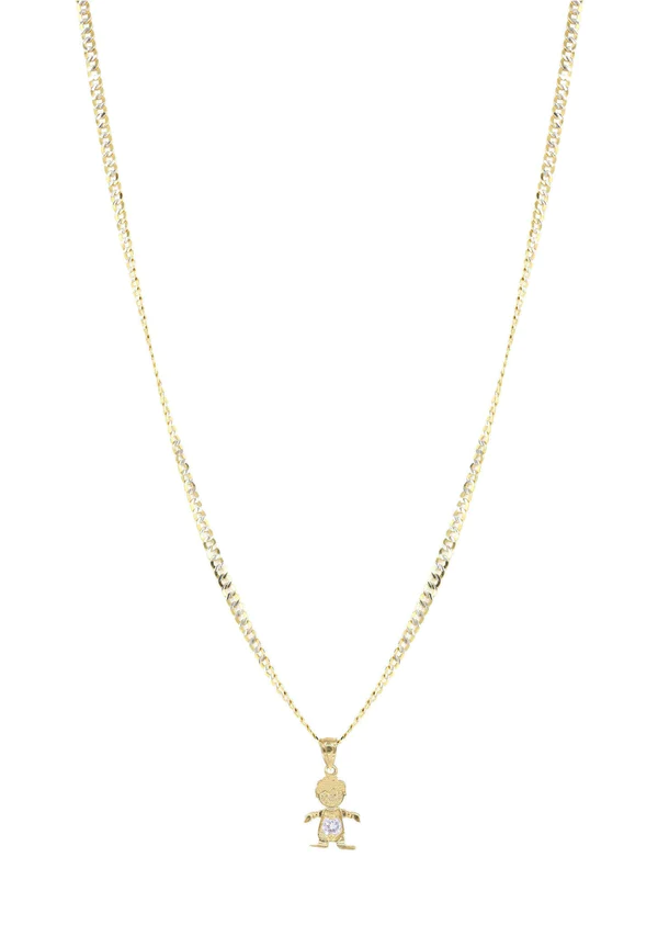 10K Yellow Gold Pave Children Necklace 5