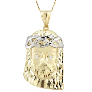 10K Yellow Gold Pave Jesus Piece Chain | Appx. 12.3 Grams