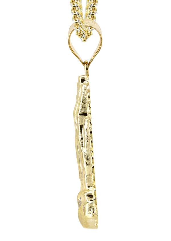 10K Yellow Gold Praying Hands Necklace 4