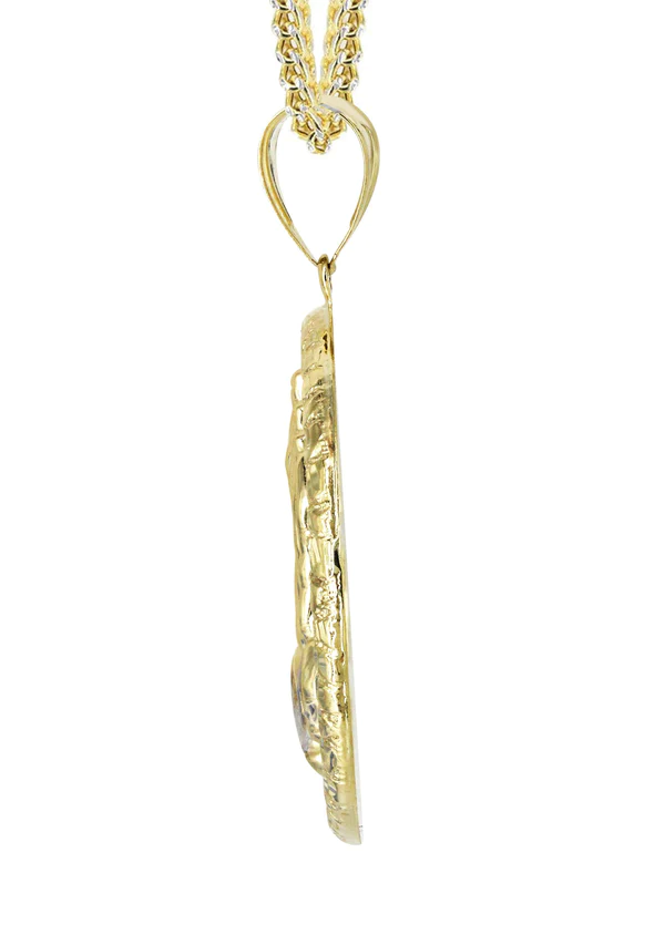 10K Yellow Gold Praying Hands Necklace 4