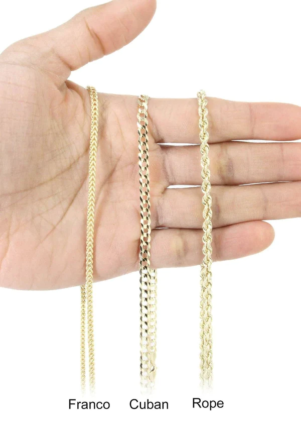 10K Yellow Gold Round Curb Picture Necklace 6