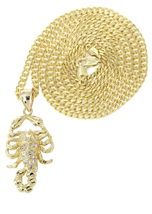 10K Yellow Gold Scorpio Necklace 1