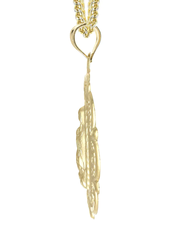 10K Yellow Gold Virgin Mary Necklace 4