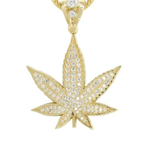 10K Yellow Gold Weed Necklace | Appx. 14.6 Grams