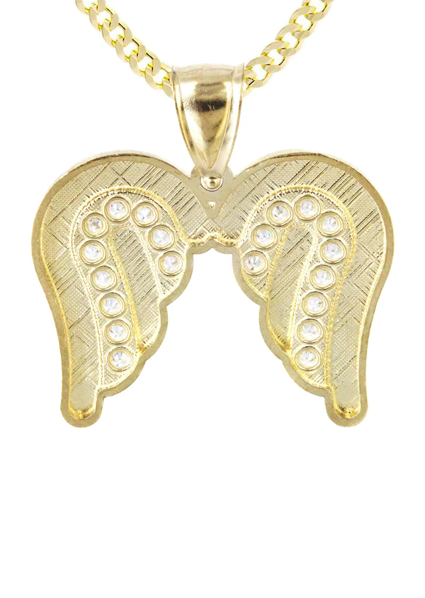 10K Yellow Gold Wings Necklace 3