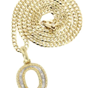 Diamond 10K Yellow Gold Letter “Q” Necklace | Appx. 13.5 Grams