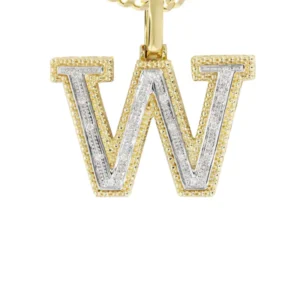 Diamond 10K Yellow Gold Letter “W” Necklace | Appx. 16 Grams