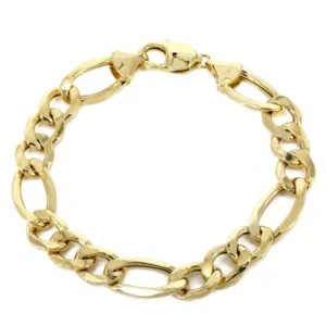 10K Gold Bracelet Solid Figaro For Sale
